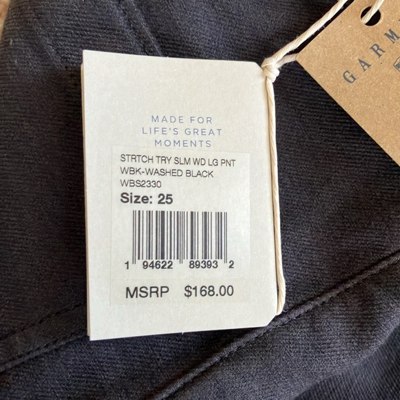 COPY - Faherty stretch Terry wide leg pants. Washed black  NWT Size25 - Picture 4 of 6